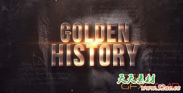 AE模板-历史事件介绍宣传片头 Golden History-天天素材网