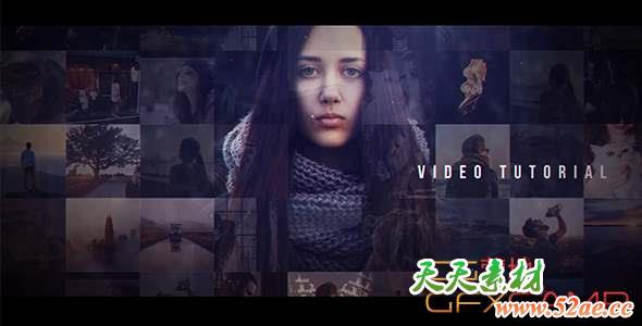 AE模板-视频照片墙开场 Mozaic Opener-天天素材网