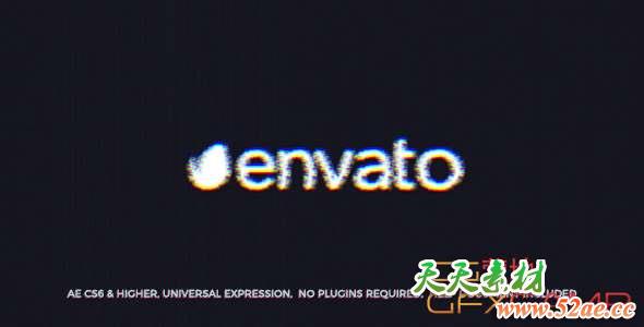 AE模板-划痕信号损坏Logo动画 Scratch Glitch Logo-天天素材网