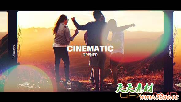 AE模板-大气分屏拼贴图片开场 Cinematic Opener-天天素材网
