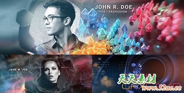 AE模板-生物科技感视频片头 Abstract Opener Title Sequence-天天素材网