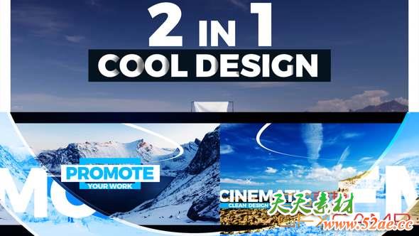 AE模板-现代图片开场片头 Promo Opener 2 in 1-天天素材网