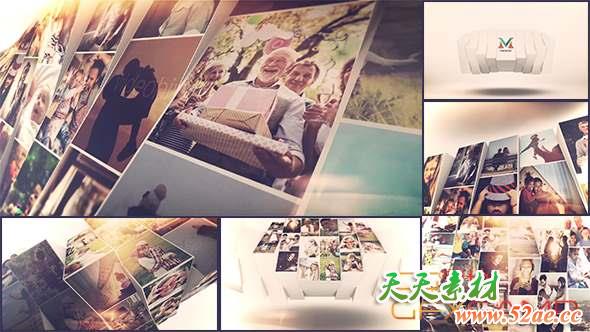 AE模板-三维照片墙相册片头 Photo Mosaic Slideshow-天天素材网