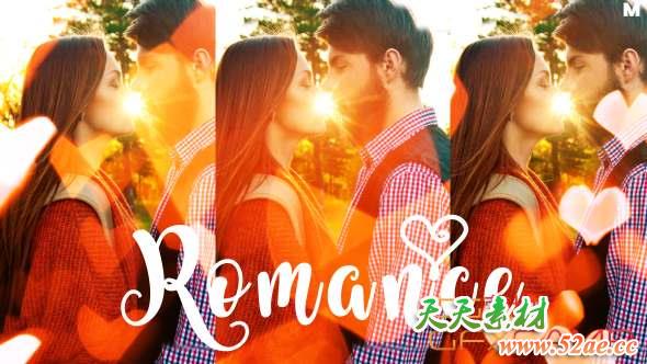 AE模板-梦幻爱心浪漫婚礼相册开场 Romance – Be My Valentine-天天素材网