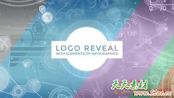 AE模板-科技感信息数据Logo动画 Logo Reveal With Elements Of Infographics-天天素材网