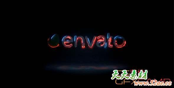 AE模板-心跳图能量Logo动画 Light Logo Reveal-天天素材网