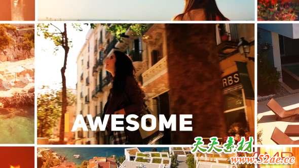 AE模板-现代节奏感视频片头 Modern Dynamic Clean Slideshow-天天素材网