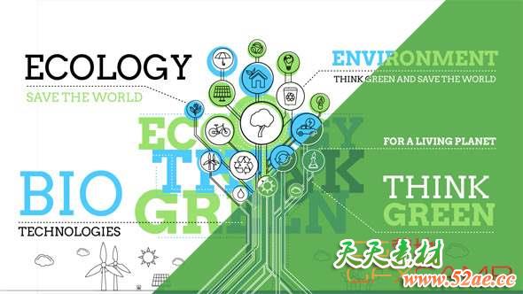 AE模板-环保信息数据图MG动画 Ecology Infographics-天天素材网