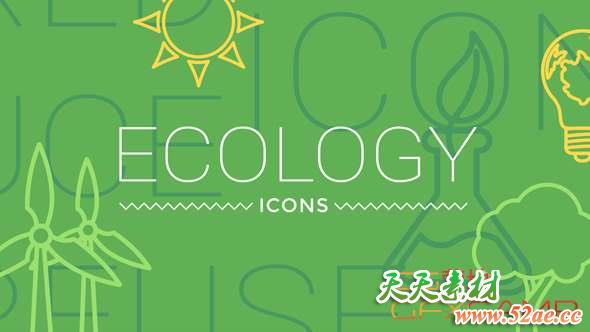 AE模板-生态环保ICON图标动画 Ecology Concept Icons-天天素材网