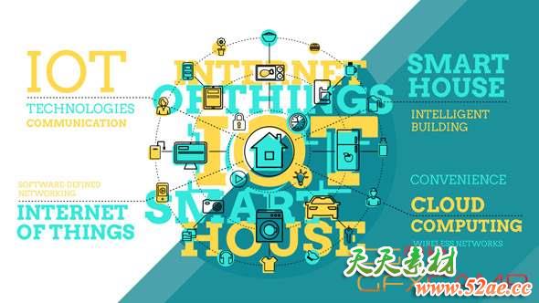 AE模板-智能网络ICON图标动画 Internet Of Things And Smart Home Infographics 20315704-天天素材网