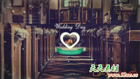 AE模板-浪漫婚礼视差图片开场 Wedding Parallax Slideshow-天天素材网