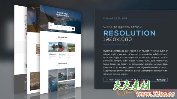 AE模板-高端优雅网站展示 Website Presentation v2-天天素材网