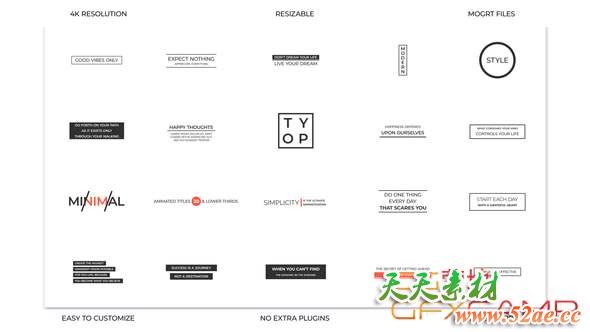 AE模板-优雅文字标题动画 Typo-天天素材网