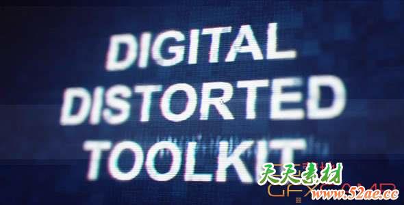 AE模板-信号损坏文字Logo动画 Digital Distorted Toolkit-天天素材网