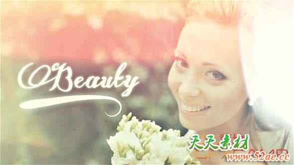 AE模板-浪漫漏光婚礼相册视频片头 Wedding Photo &Video Gallery Montage-天天素材网