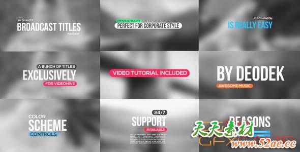 AE模板-文字标题动画 4k Titles Package-天天素材网