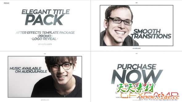 AE模板-简洁包装文字标题动画 Elegant Title Pack-天天素材网