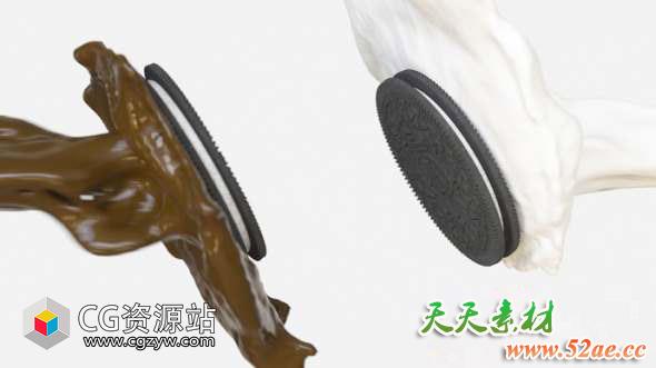 C4D教程-牛奶巧克力饼干场景动画解析Cinema 4D After Effects and RealFlow – Oreo Breakdown Tutorial-天天素材网