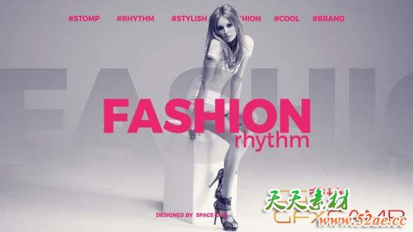 AE模板-时尚视频节奏感快闪片头 Fashion Rhythm Intro-天天素材网