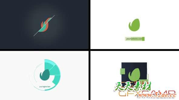 AE模板-扁平化简洁Logo动画 Minimal Logos Pack-天天素材网