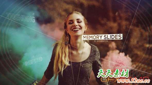 AE模板-回忆相册照片开场 Memory Slideshow-天天素材网