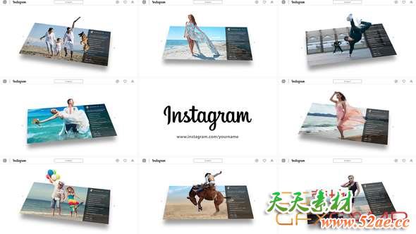 AE模板-三维照片弹出展示动画 3D Photo Pop Out – Instagram Story-天天素材网