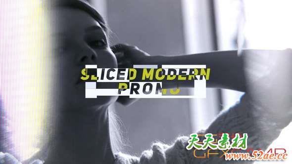 AE模板-时尚视频切割片头 Sliced Modern Promo-天天素材网