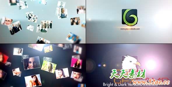 AE模板-照片掉落Logo动画 Multi Slides Logo-天天素材网