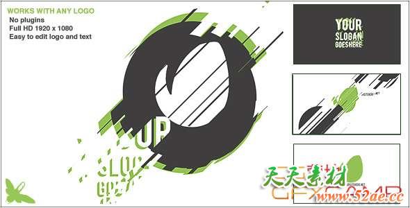 AE模板-图形切割Logo动画 Graphic Reveal Logo-天天素材网