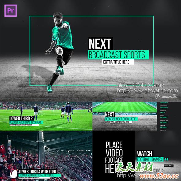 Premiere预设模板：体育节目文字标题人名字幕条栏目包装片头-天天素材网