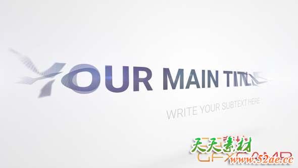 Premiere模板-文字翻转动画预设 Clean Elegant Rotation Title 2-天天素材网