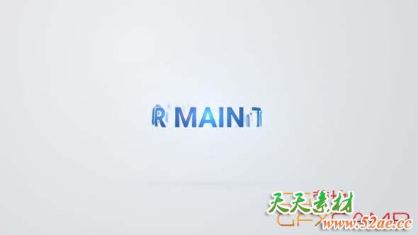 Premiere模板-简洁Logo动画 Clean Fold Title-天天素材网