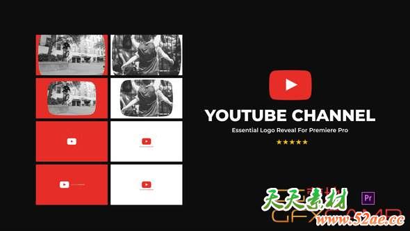 PR预设-油管视频宣传Logo动画 YouTube-天天素材网