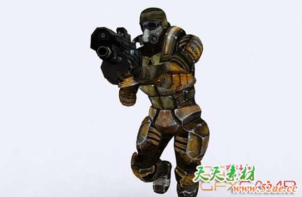 战斗士兵游戏人物3D模型 Cubebrush – 3DRT – Josh Elite Trooper-天天素材网