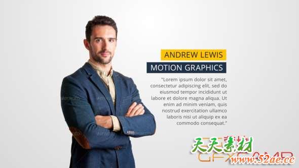 AE模板-简单人物介绍宣传片头 Portfolio Promo-天天素材网