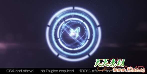 AE模板-科技感线条能量环Logo动画 Abstract Circular Logo-天天素材网