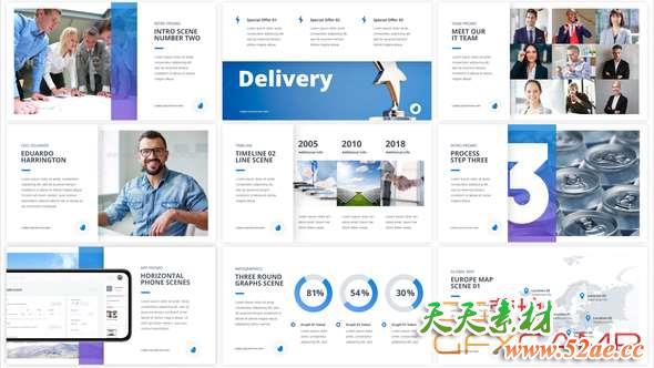 AE模板-清新时尚商务栏目包装 The One – Corporate Presentation Pack-天天素材网