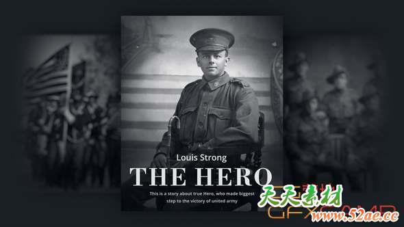 AE模板-历史图片事件介绍片头 The History X-天天素材网