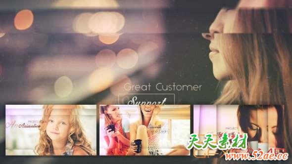 AE模板-温馨幻灯片开场 Slideshow-天天素材网