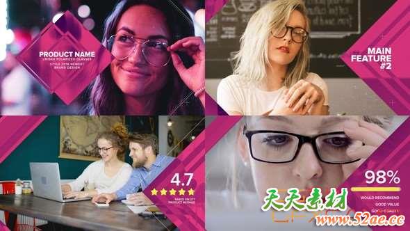 AE模板-时尚介绍包装片头 Product Review & Promo-天天素材网