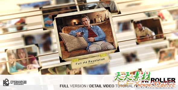 AE模板-动感相册悬挂照片开场 Hi Roller-天天素材网