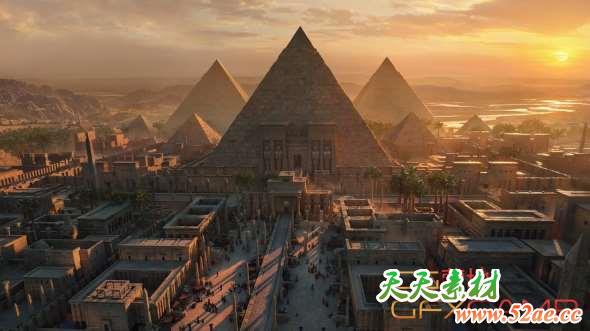埃及金字塔3D模型 Kitbash3D – Egypt (Maya/MAX/FBX/OBJ)-天天素材网