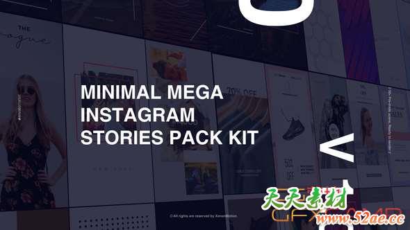AE模板-INS网络时尚视频宣传包装 Minimal Mega Instagram Stories Pack Kit-天天素材网