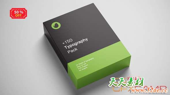 AE模板-时尚文字标题动画 150 Titles Pack-天天素材网