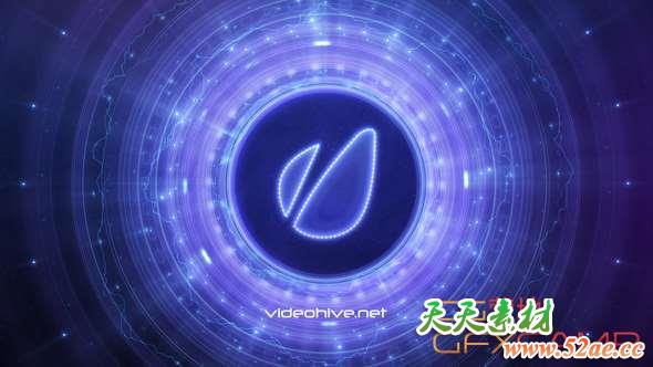 AE模板-科技感圆环Logo动画 Disk Galaxy Logo Reveal-天天素材网