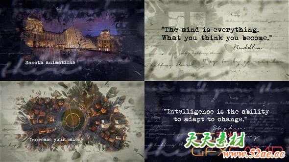 AE模板-文字书写水墨开场片头 Inspirational Ink Titles-天天素材网