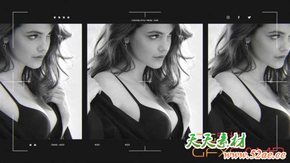 AE模板-黑白时尚宣传片开场 Fashion Promo Opener-天天素材网