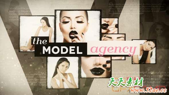AE模板-时尚图片宣传片头 Model Agency Opener-天天素材网