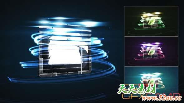 AE模板-三维光线环绕Logo动画 Particle Surge Logo Reveal-天天素材网