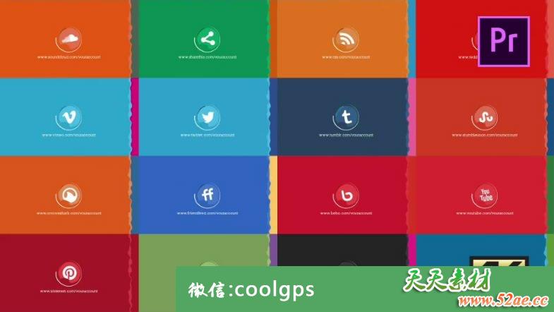 PR模板下载 社交媒体包动画工具包| MOGRT-天天素材网